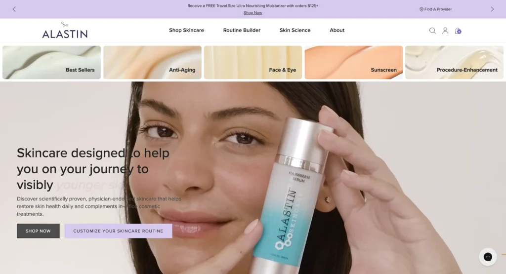 Alastin Skincare Affiliate Program homepage