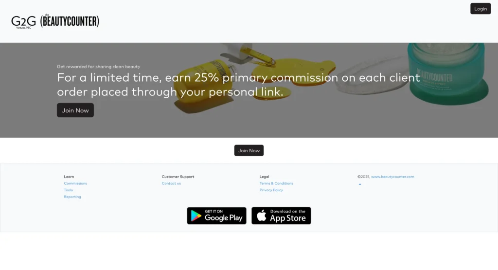 BeautyCounter Affiliate Program homepage