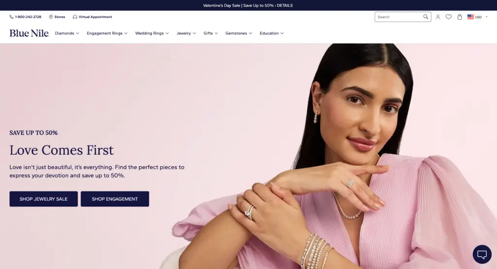 Blue Nile Jewelry Affiliate Program - homepage