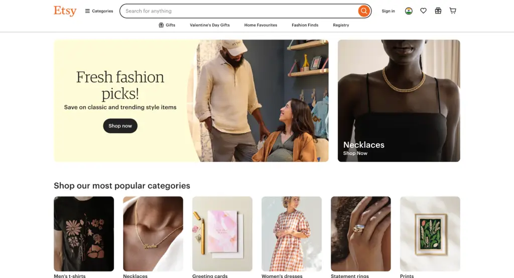 Etsy Jewelry Affiliate Program - homepage