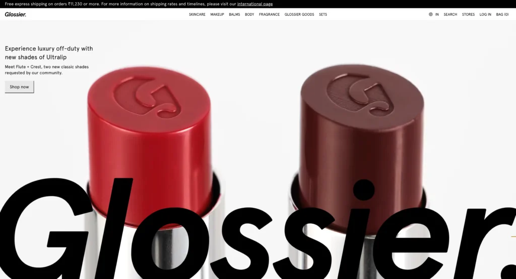 Glossier Affiliate Program homepage
