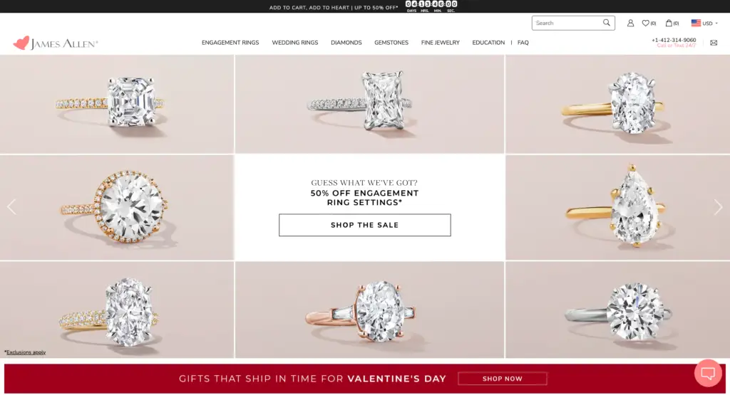 James Allen Jewelry Affiliate Program - homepage